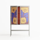 Sunflowers - Loft Cabinet - Sandra Hutter - Chalk - Overlay Glass