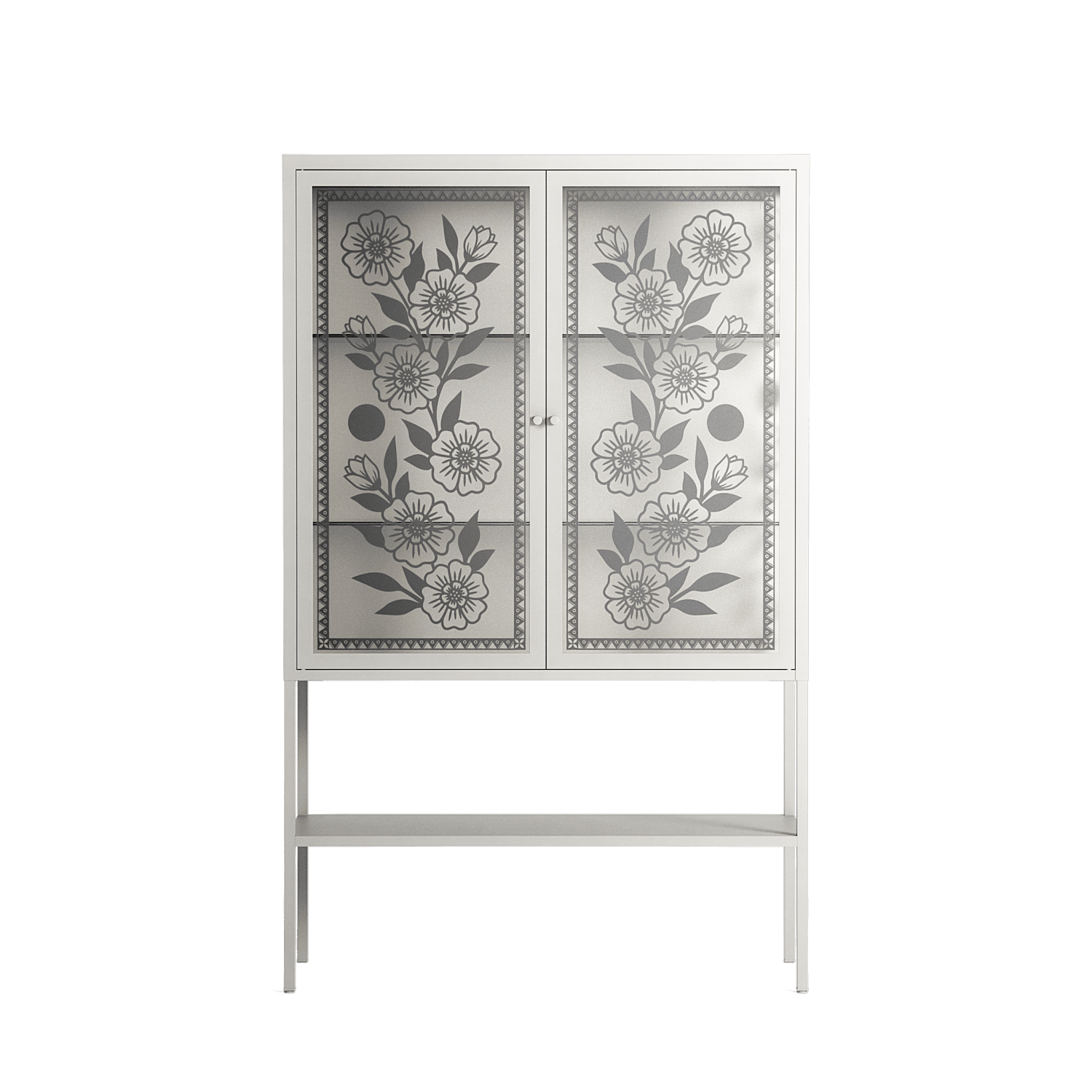 Barbed Bloom - Loft Cabinet - Daphna Sebbane - Chalk - Overlay Glass