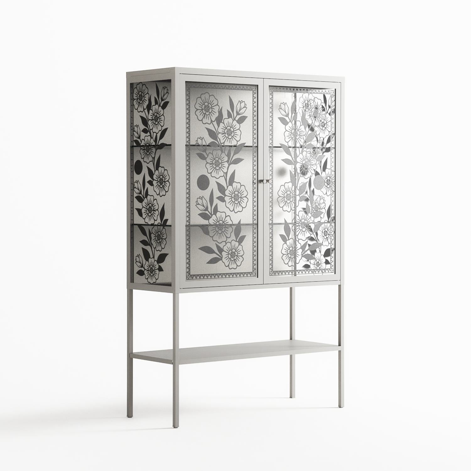 Barbed Bloom - Loft Cabinet - Daphna Sebbane - Chalk - Overlay Glass