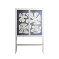 Blue Flower - Loft Cabinet - Magdalena Marchocka - Chalk - Overlay Glass