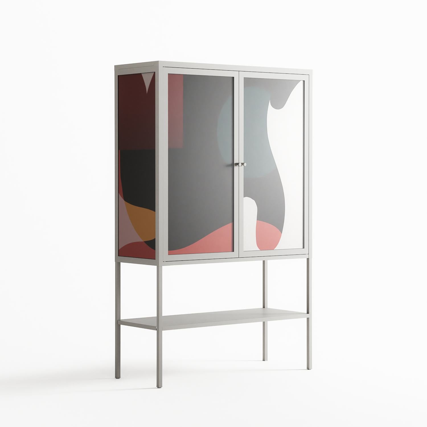Plume - Loft Cabinet - Rikki Hewitt - Chalk - Overlay Glass