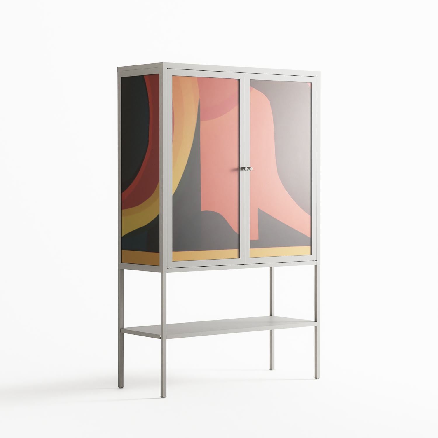Swift - Loft Cabinet - Rikki Hewitt - Chalk - Overlay Glass