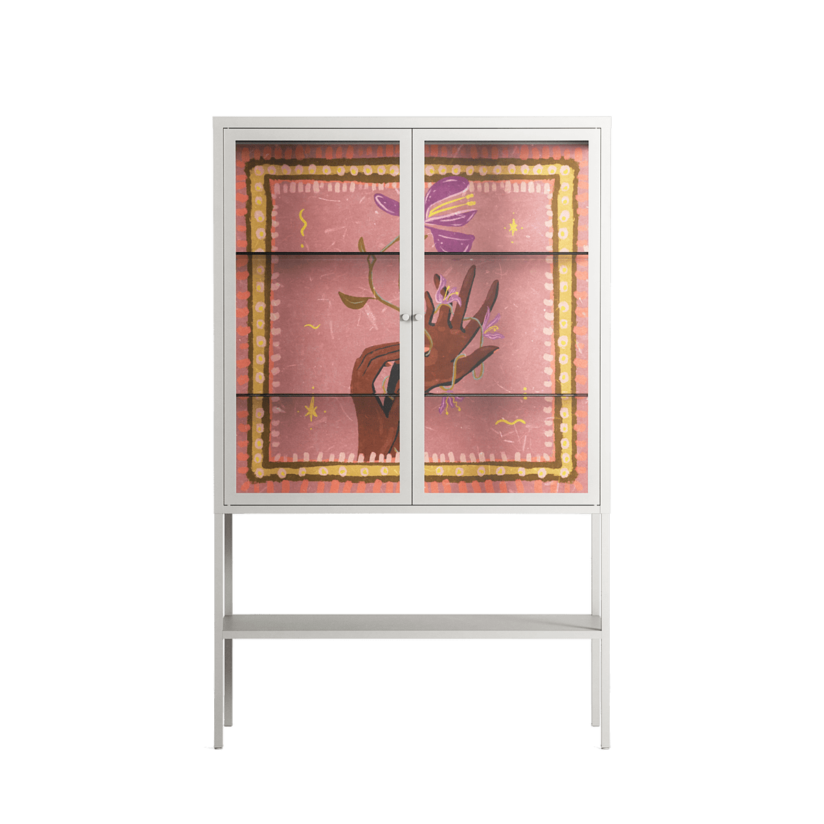 Connect With Nature - Loft Cabinet - Raissa Oltmanns - Chalk - Clear glass