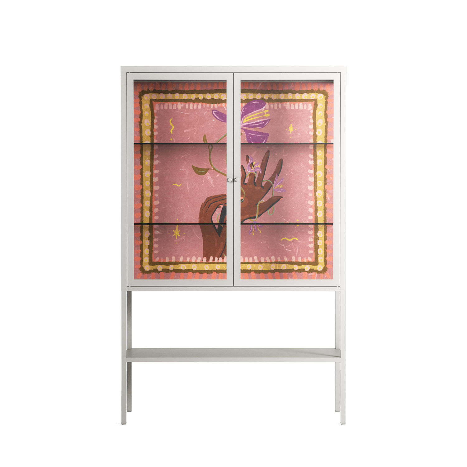 Connect With Nature - Loft Cabinet - Raissa Oltmanns - Chalk - Clear glass
