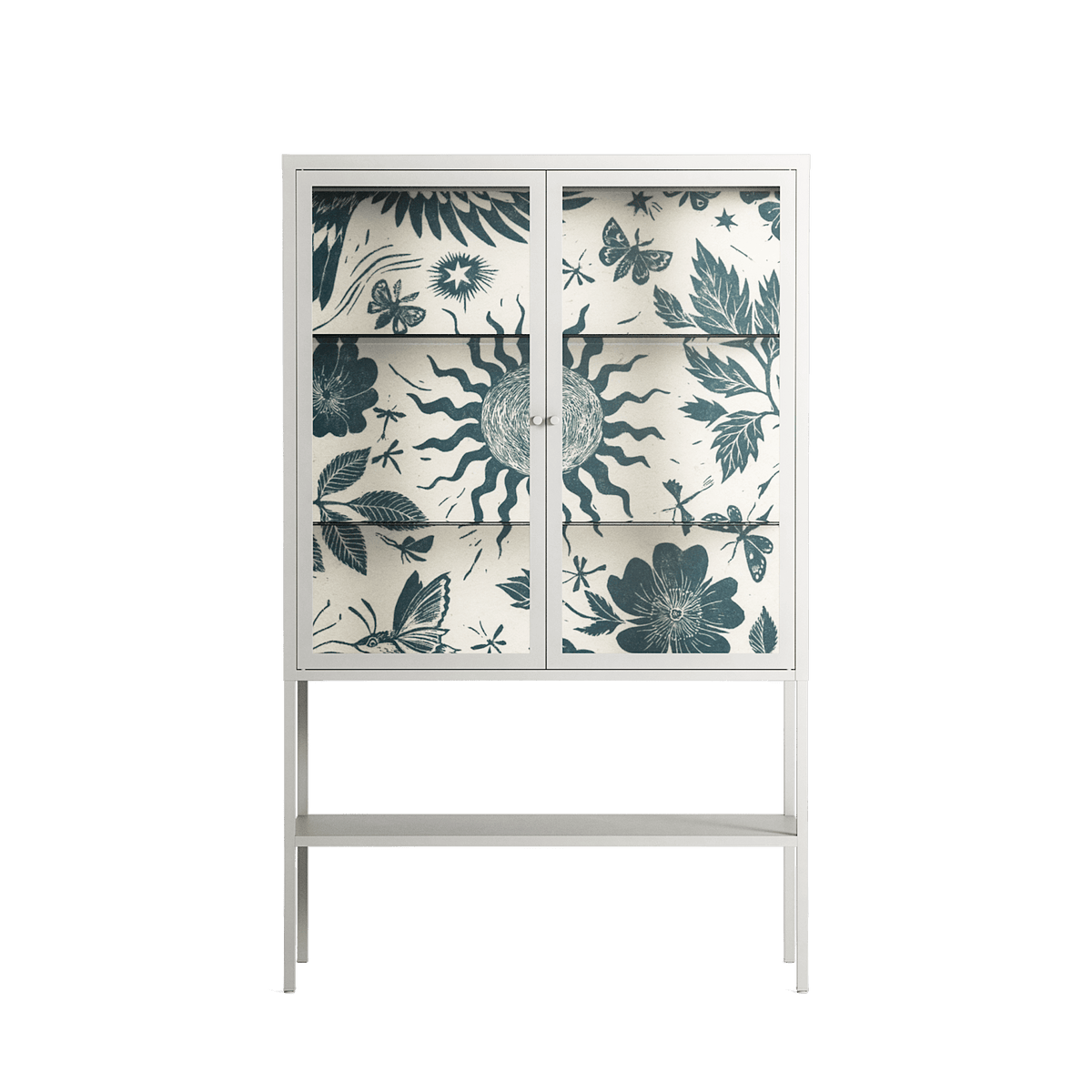 Ode to Summer 6 - Loft Cabinet - Diana Catchpole - Chalk - Clear glass