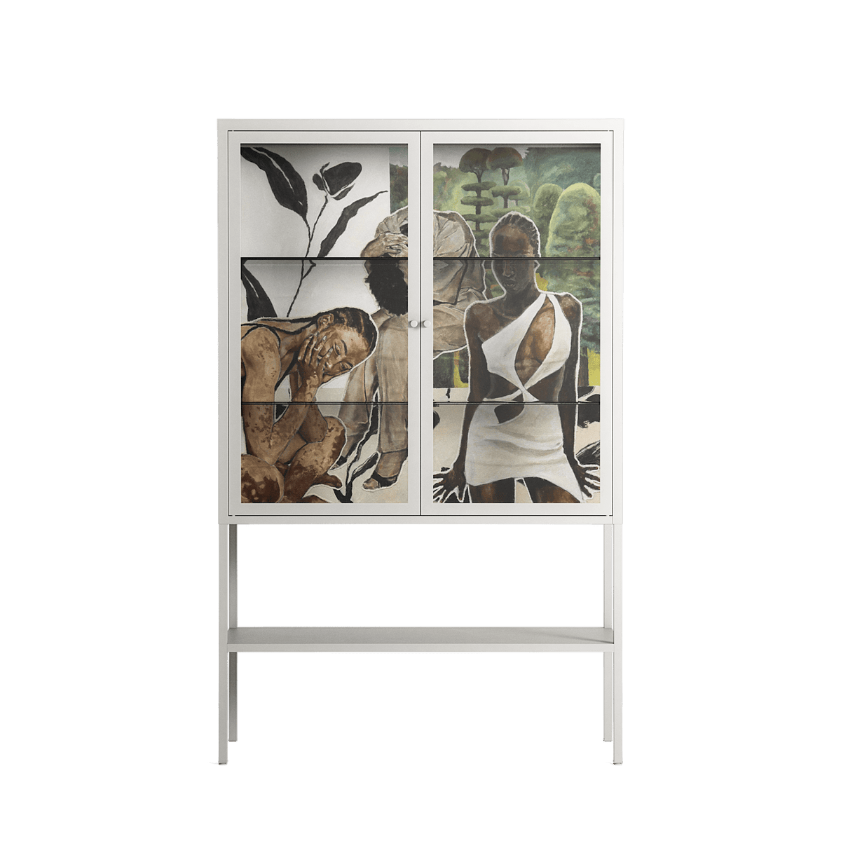 As The Rain Falls - Loft Cabinet - Sophie Goudman-Peachey - Chalk - Clear glass