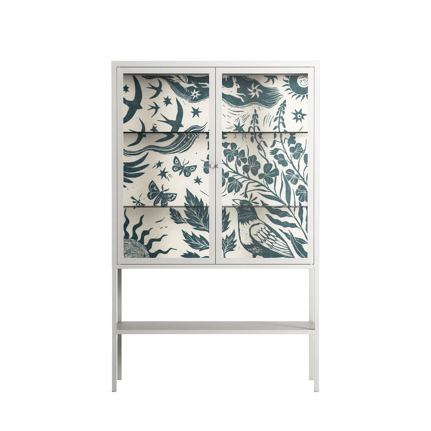 Ode to Summer 3 - Loft Cabinet - Diana Catchpole - Chalk - Clear glass