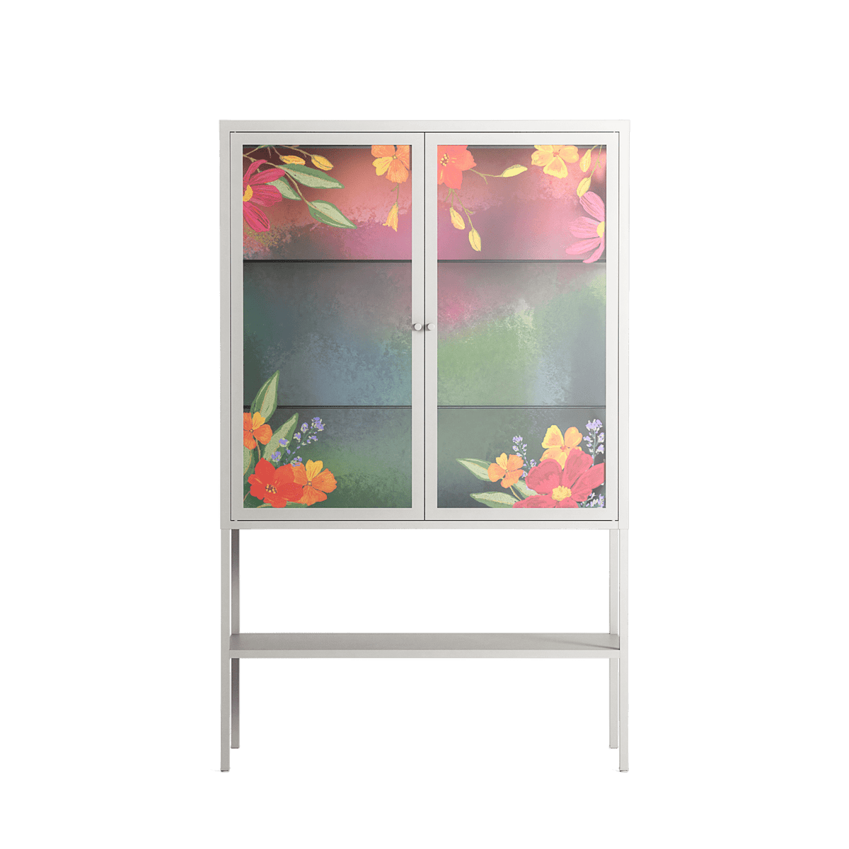 Abstract Spring Flowers - Loft Cabinet - Raissa Oltmanns - Chalk - Overlay Glass