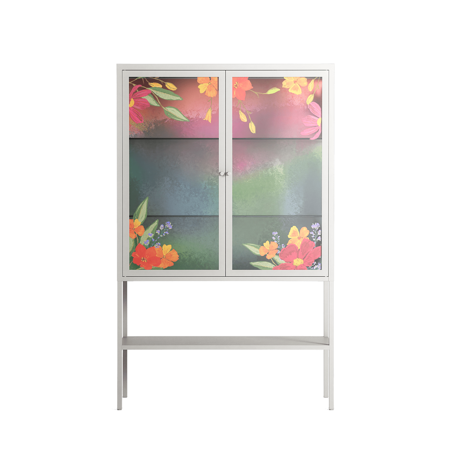 Abstract Spring Flowers - Loft Cabinet - Raissa Oltmanns - Chalk - Overlay Glass