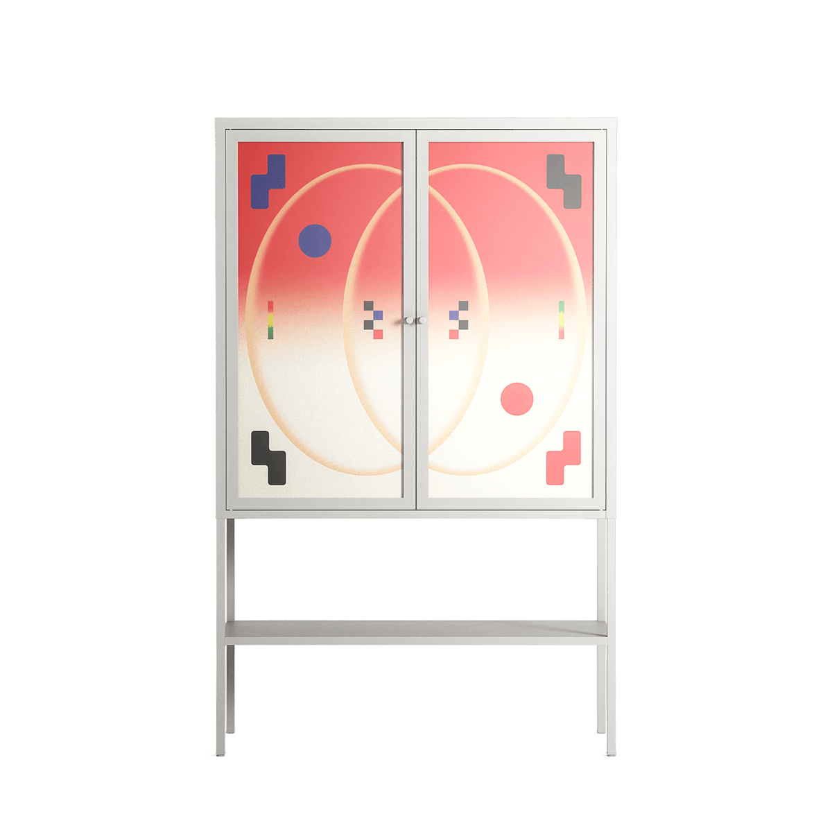 Parallel Mirage - Loft Cabinet - Oluwaseyi Samuel Adebayo  - Chalk - Overlay Glass