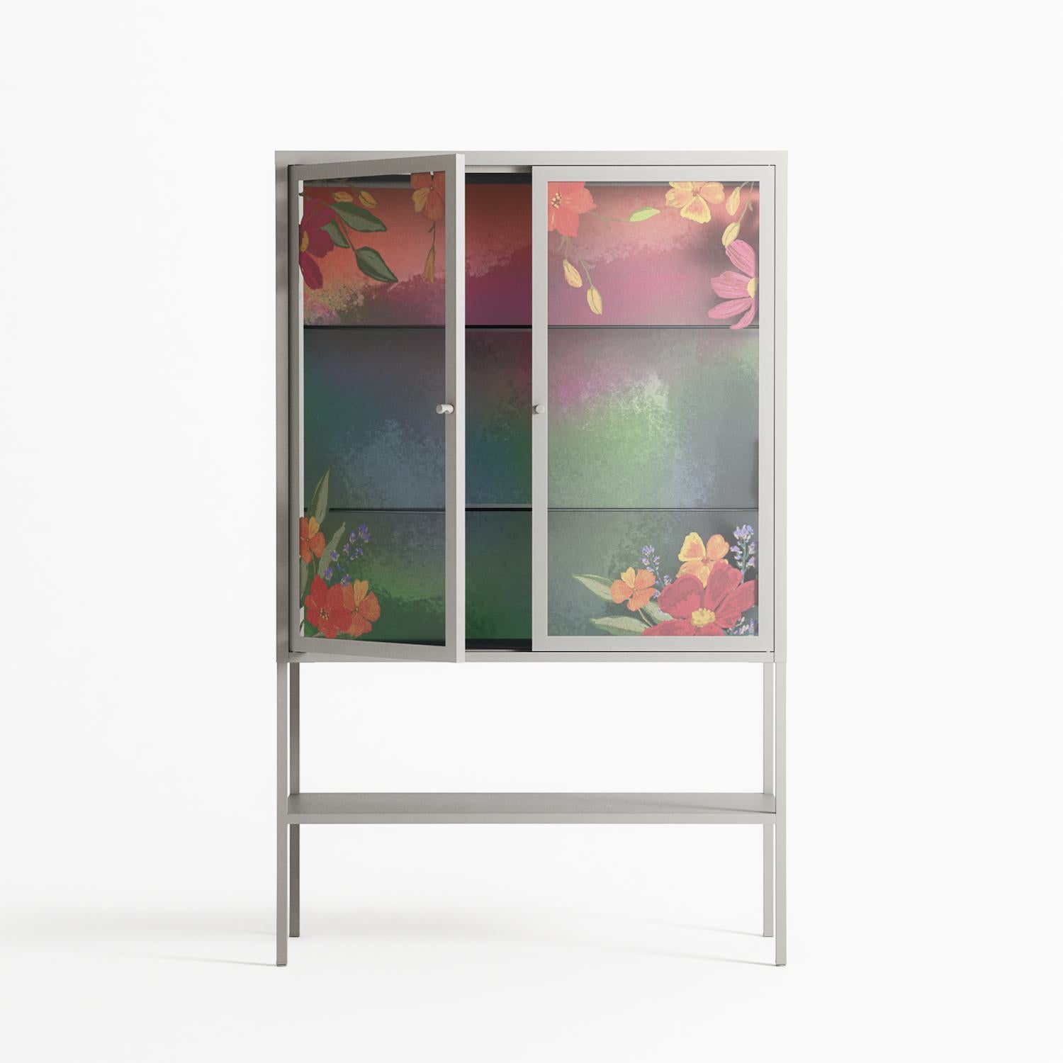 Abstract Spring Flowers - Loft Cabinet - Raissa Oltmanns - Chalk - Overlay Glass