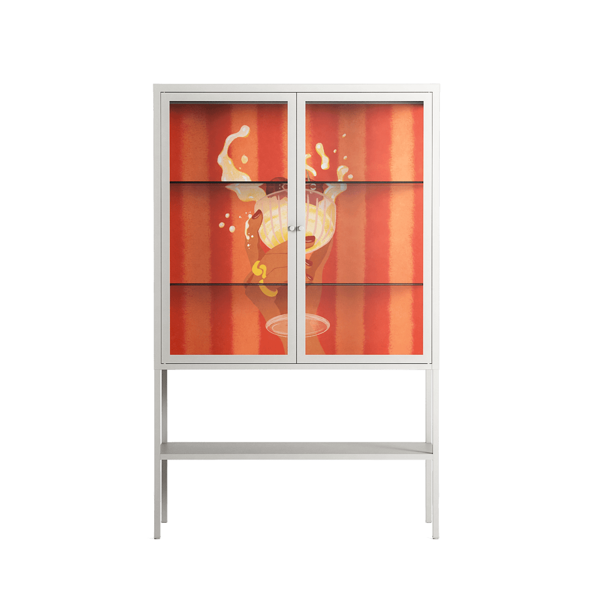 Drink And Cherries - Loft Cabinet - Raissa Oltmanns - Chalk - Clear glass
