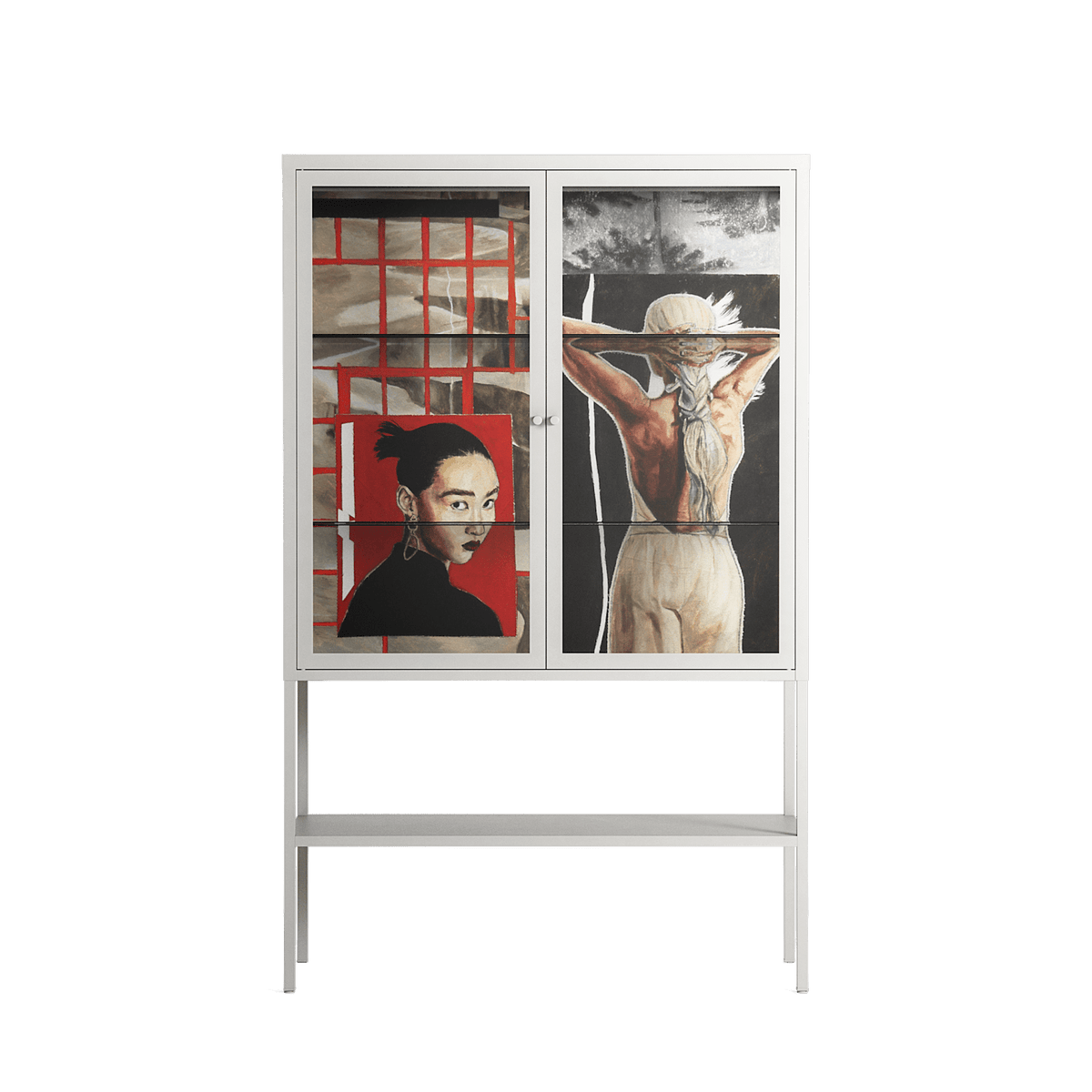 Where We Belong - Loft Cabinet - Sophie Goudman-Peachey - Chalk - Clear glass