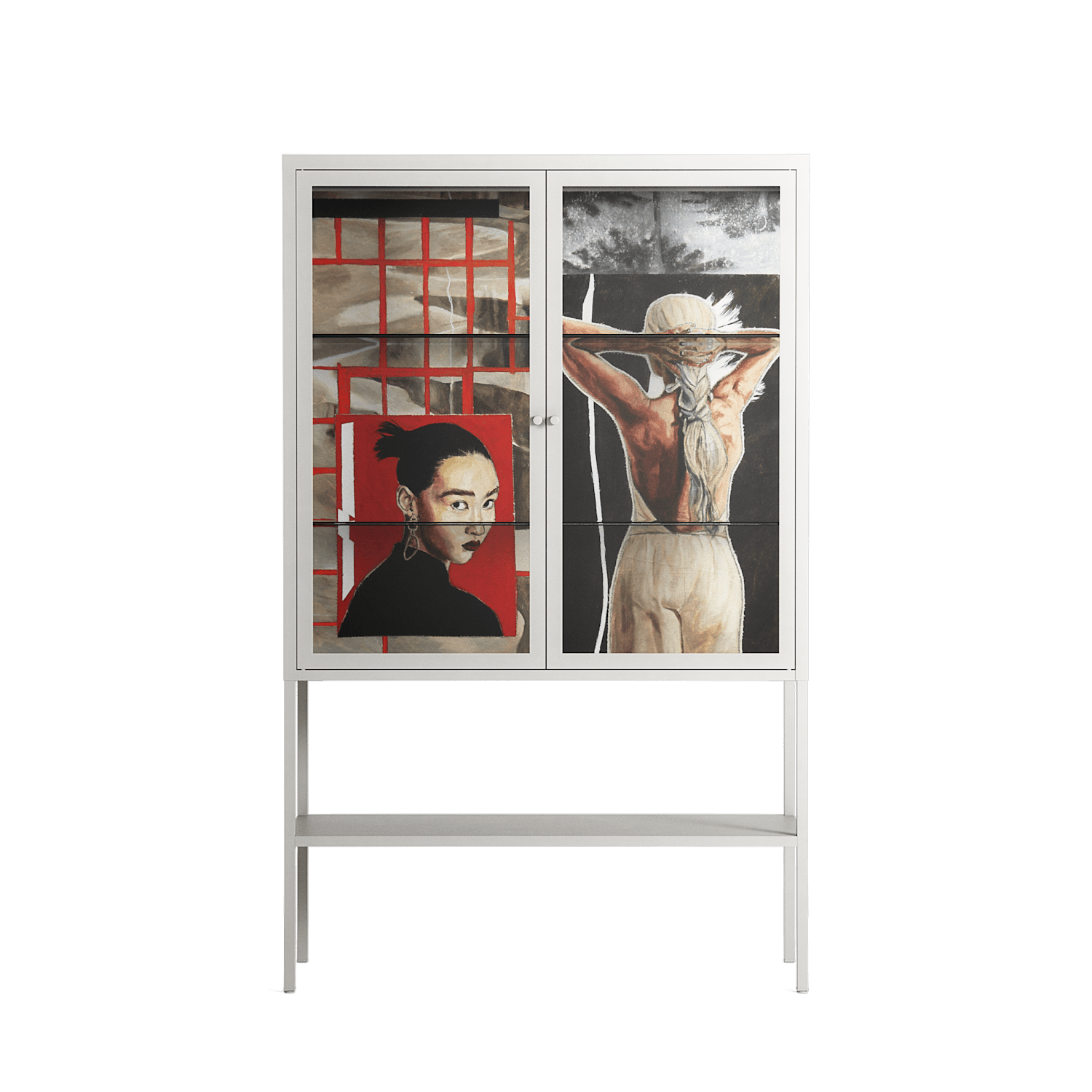Where We Belong - Loft Cabinet - Sophie Goudman-Peachey - Chalk - Clear glass
