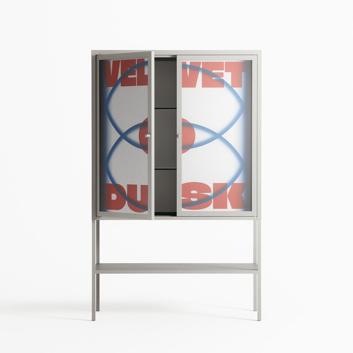 Velvet Dusk - Loft Cabinet - Oluwaseyi Samuel Adebayo - Chalk - Overlay Glass