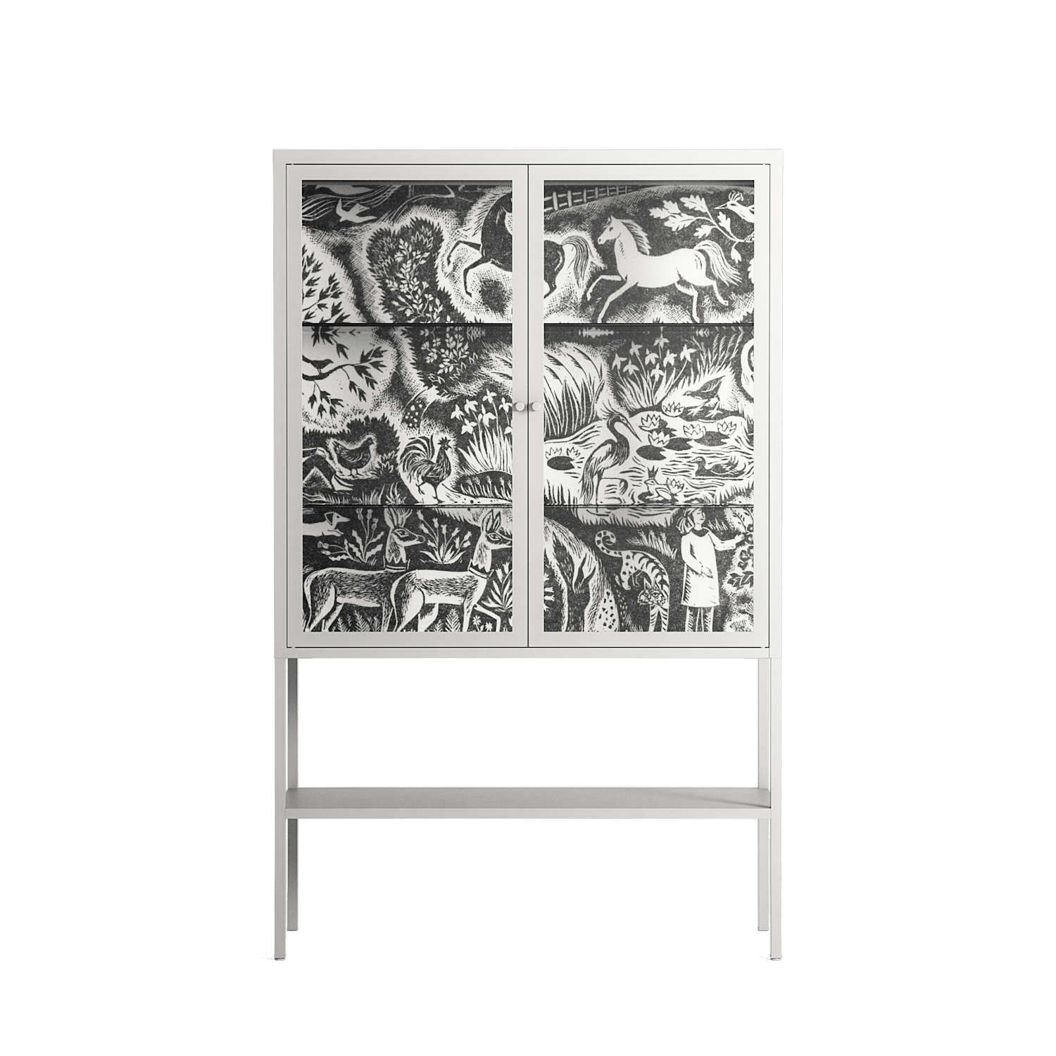 Flight Of Fancy 3 - Loft Cabinet - Diana Catchpole - Chalk - Clear glass