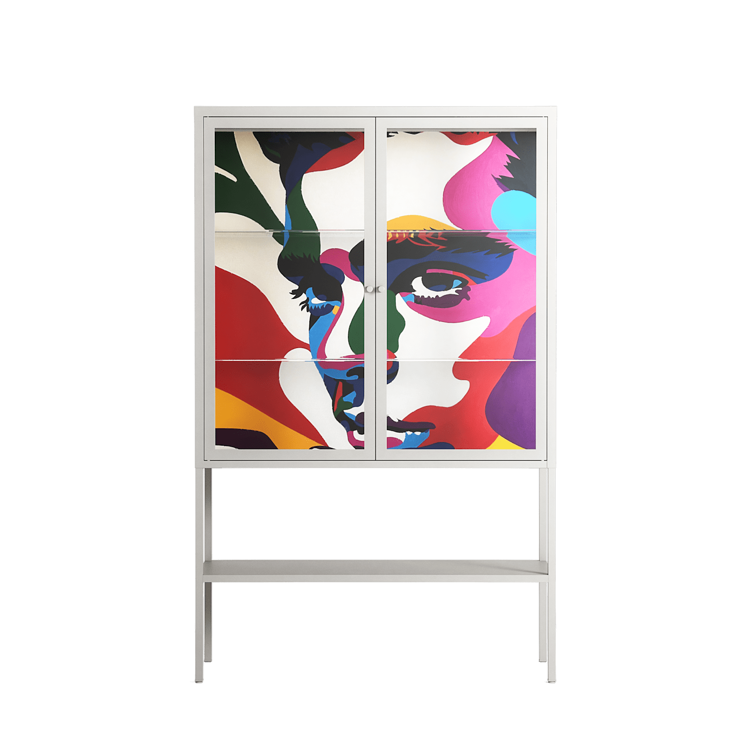 Fragments Of A Painted Souls - Loft Cabinet - Mathilda Kienast - Chalk - Clear glass