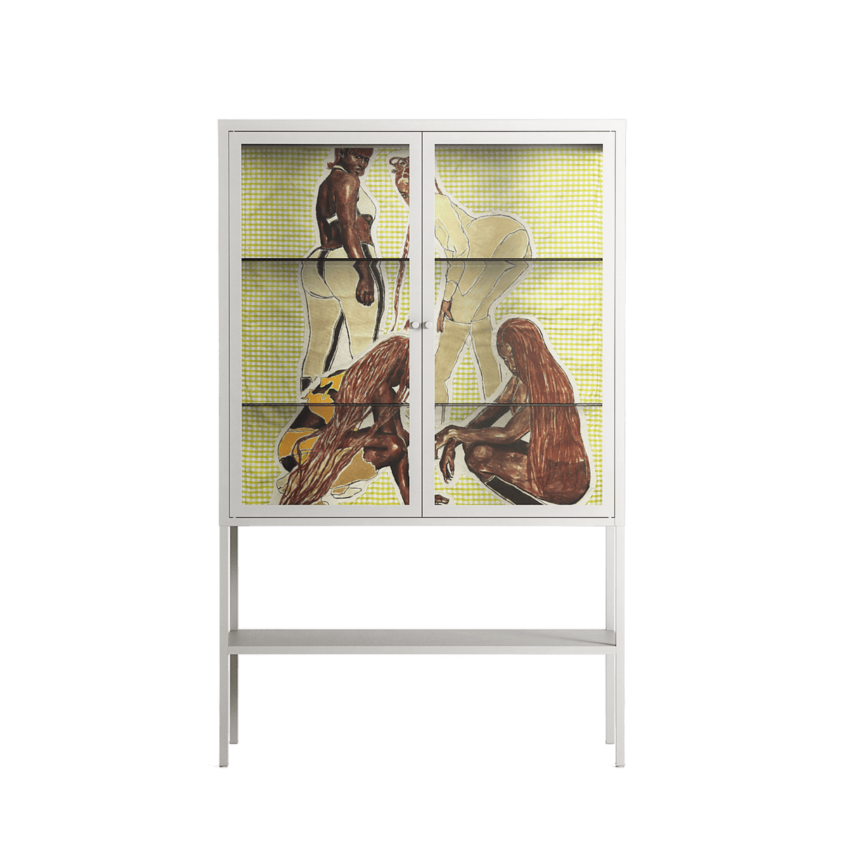 Can You Face It - Loft Cabinet - Sophie Goudman-Peachey - Chalk - Clear glass