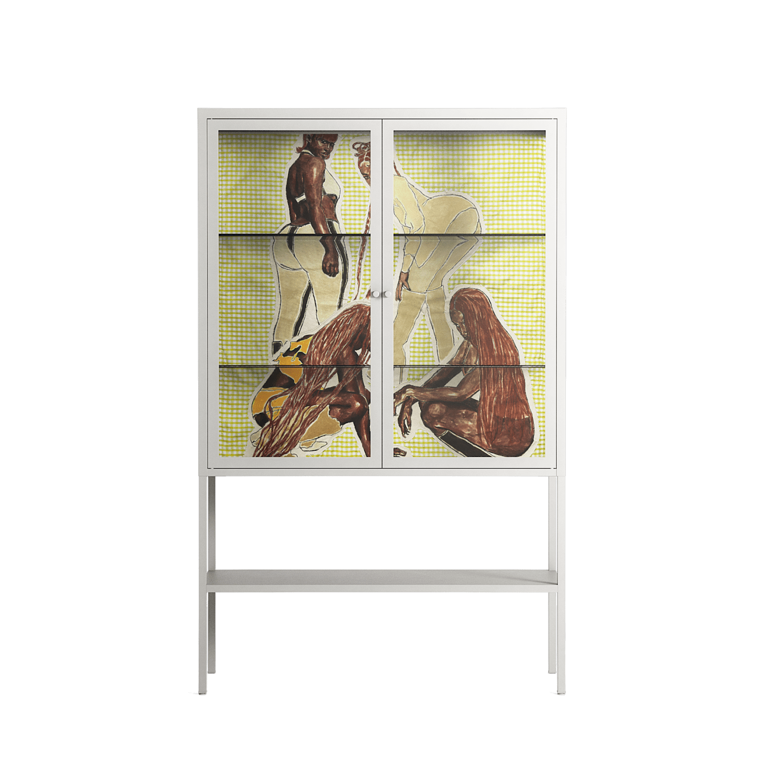 Can You Face It - Loft Cabinet - Sophie Goudman-Peachey - Chalk - Clear glass