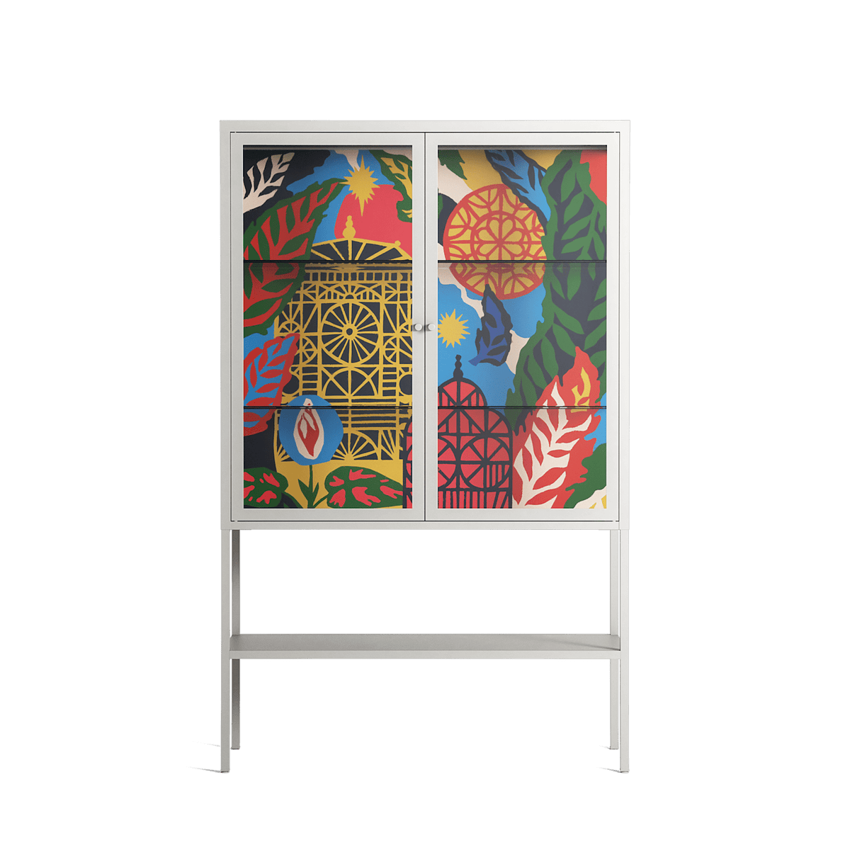 The Towering Hall Full Of Light - Loft Cabinet - Nick Liefhebber - Chalk - Clear glass