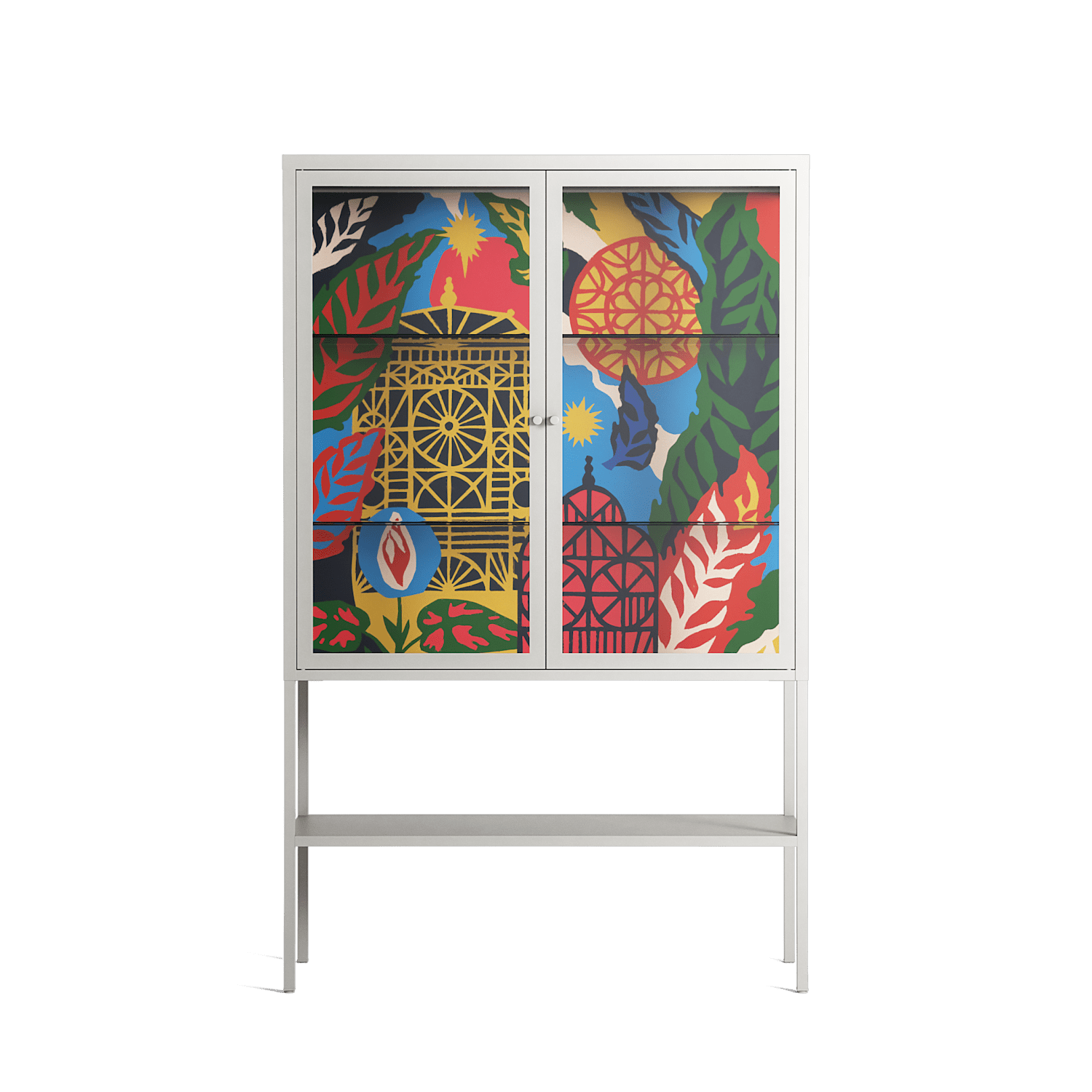 The Towering Hall Full Of Light - Loft Cabinet - Nick Liefhebber - Chalk - Clear glass