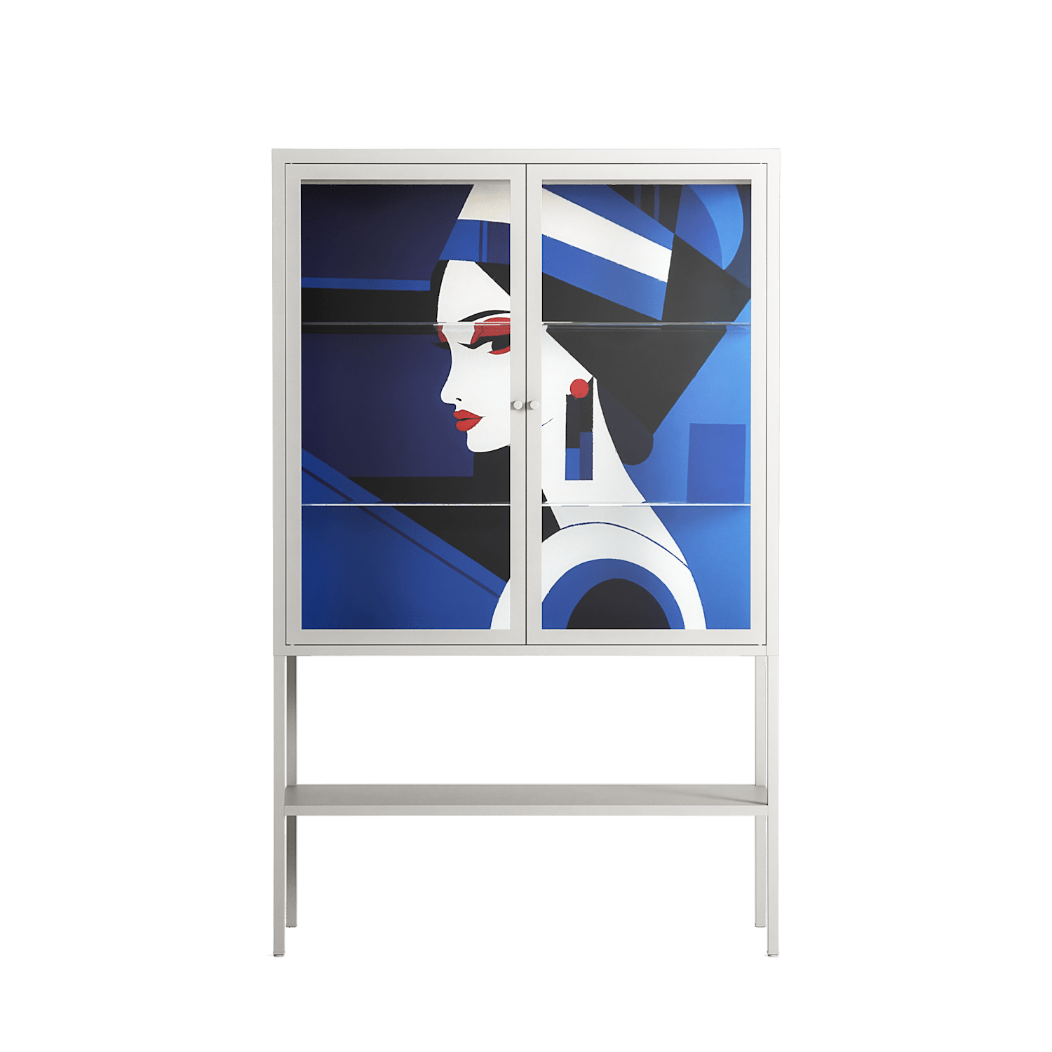 Beyond The Veil Of Consciousness - Loft Cabinet - Mathilda Kienast - Chalk - Clear glass