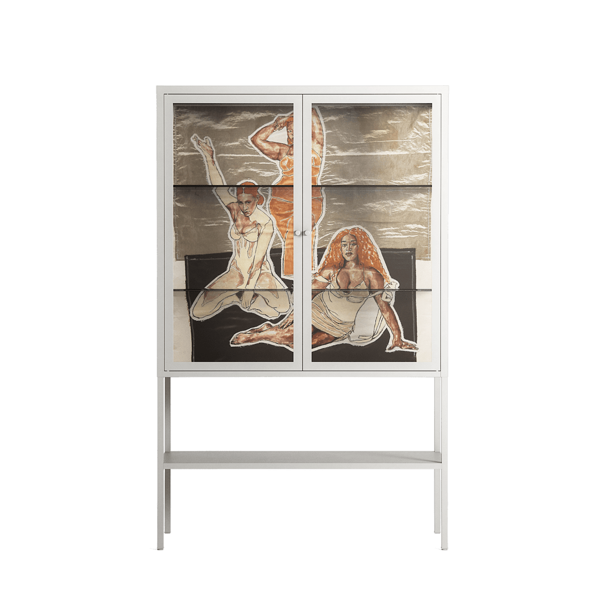 We Are Who We Are - Loft Cabinet - Sophie Goudman-Peachey - Chalk - Clear glass