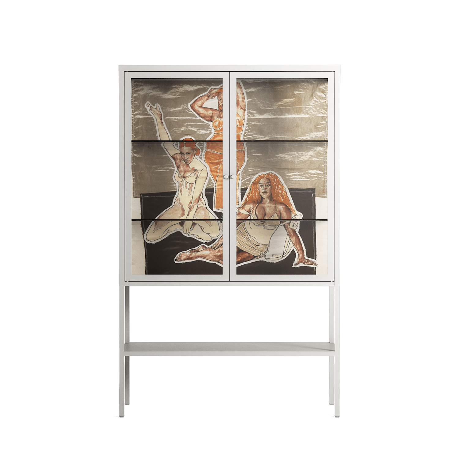 We Are Who We Are - Loft Cabinet - Sophie Goudman-Peachey - Chalk - Clear glass