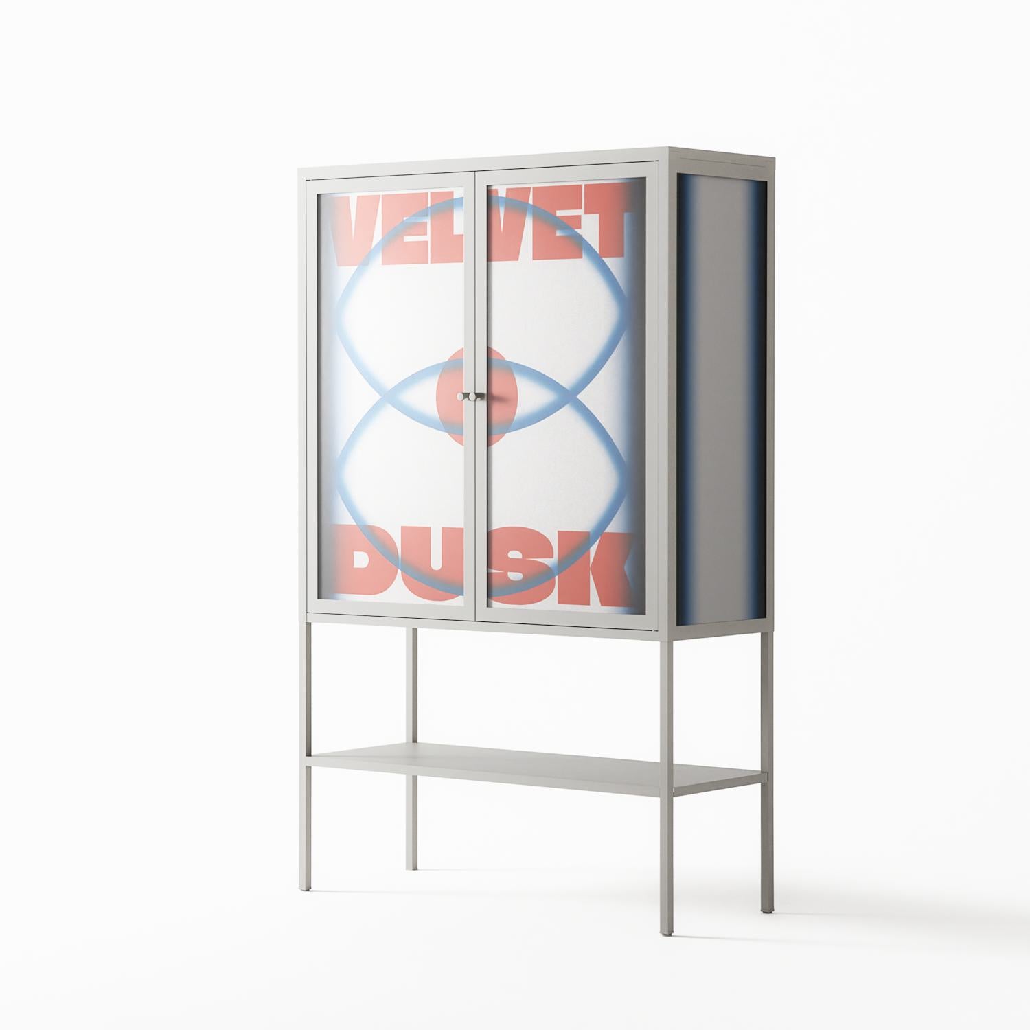Velvet Dusk - Loft Cabinet - Oluwaseyi Samuel Adebayo - Chalk - Overlay Glass