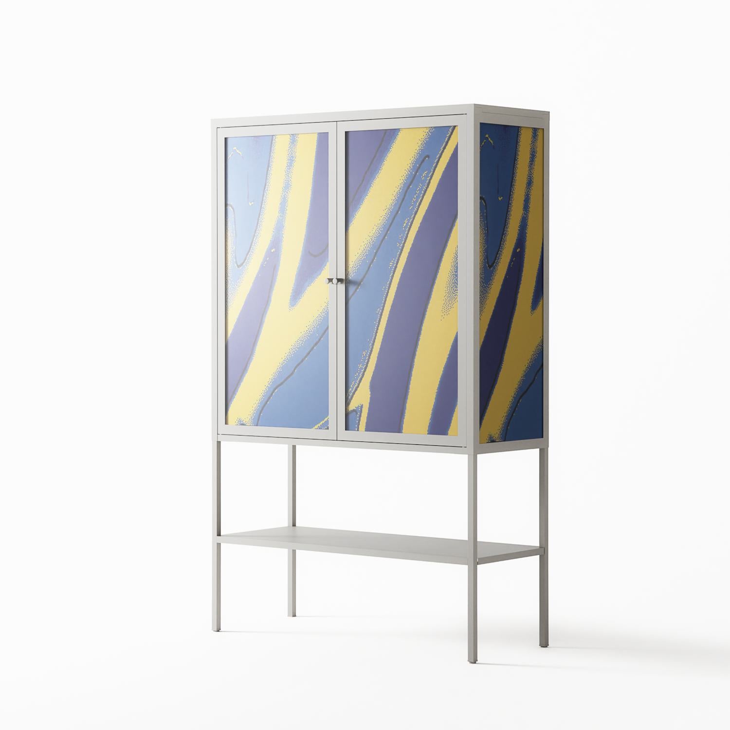 Blue Gale - Loft Cabinet - Oluwaseyi Samuel Adebayo - Chalk - Overlay Glass