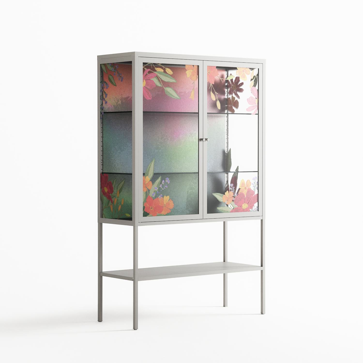 Abstract Spring Flowers - Loft Cabinet - Raissa Oltmanns - Chalk - Overlay Glass