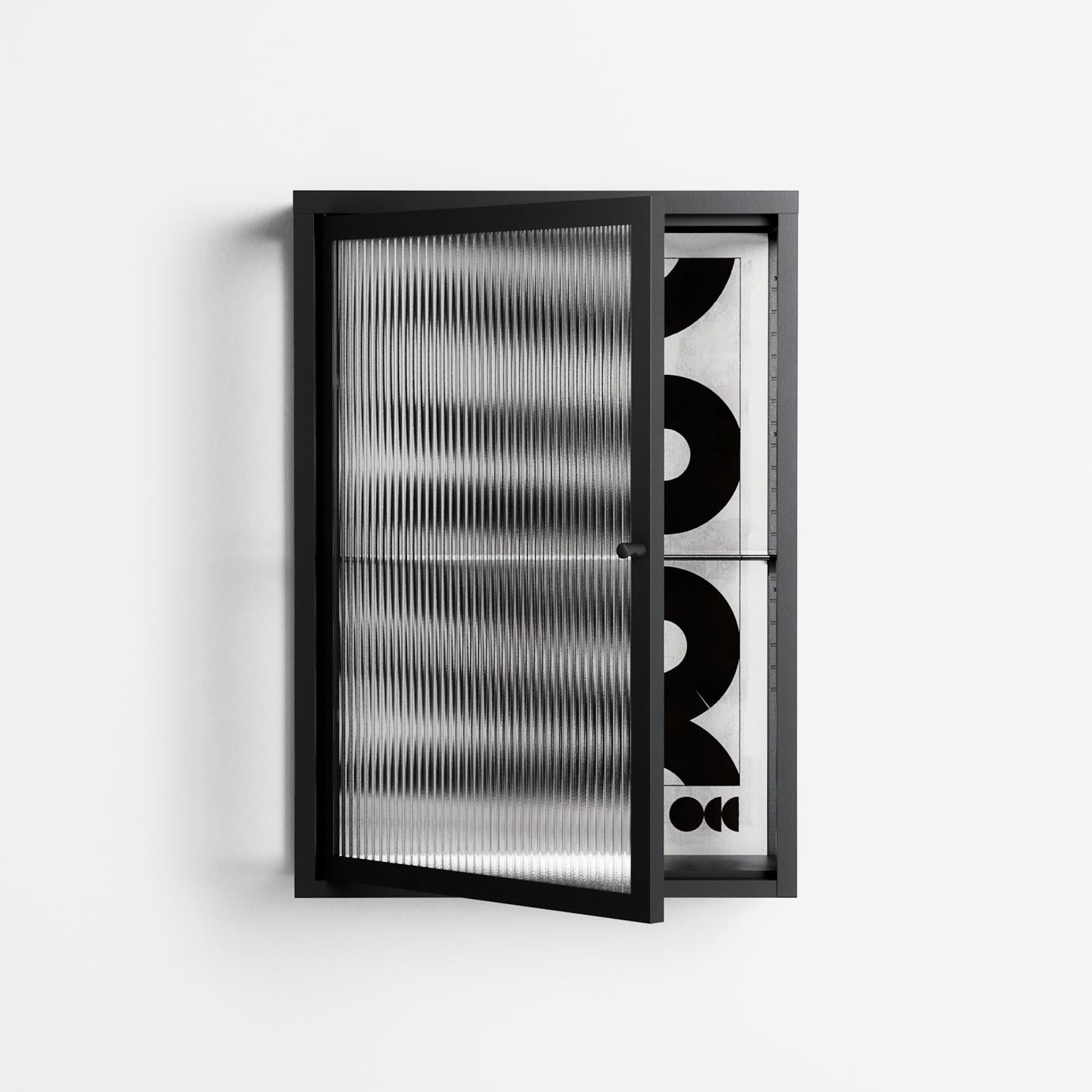 Black Waves - Wall Cabinet - Alexander Khabbazi - Antracite - Reeded glass