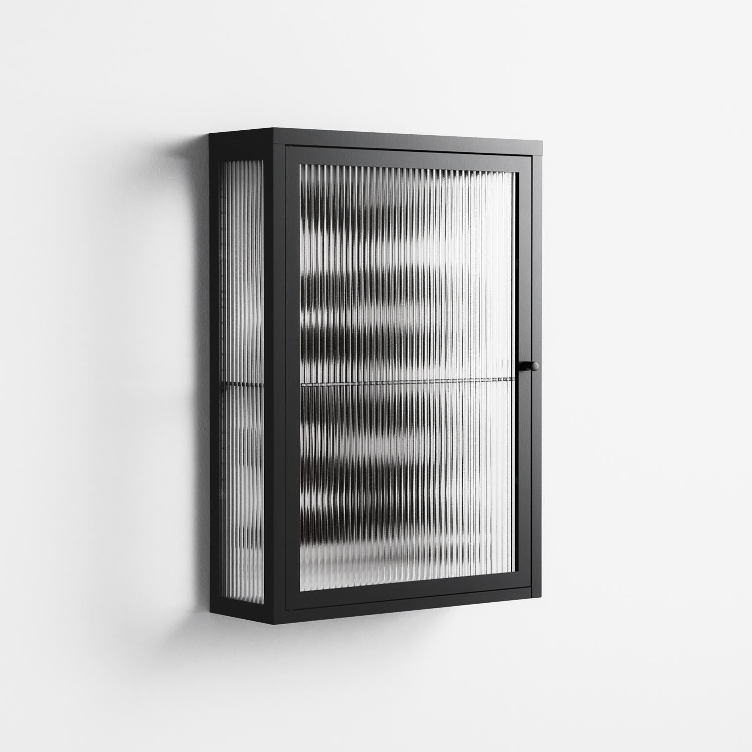 Black Waves - Wall Cabinet - Alexander Khabbazi - Antracite - Reeded glass