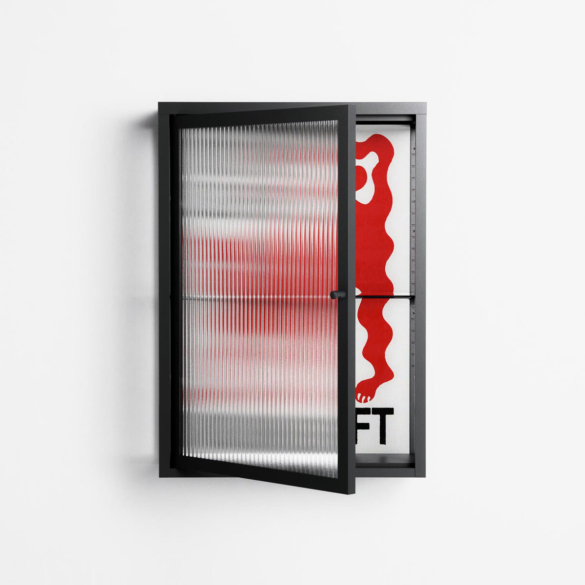 Nine Lives - Wall Cabinet - Alexander Khabbazi - Antracite - Reeded glass
