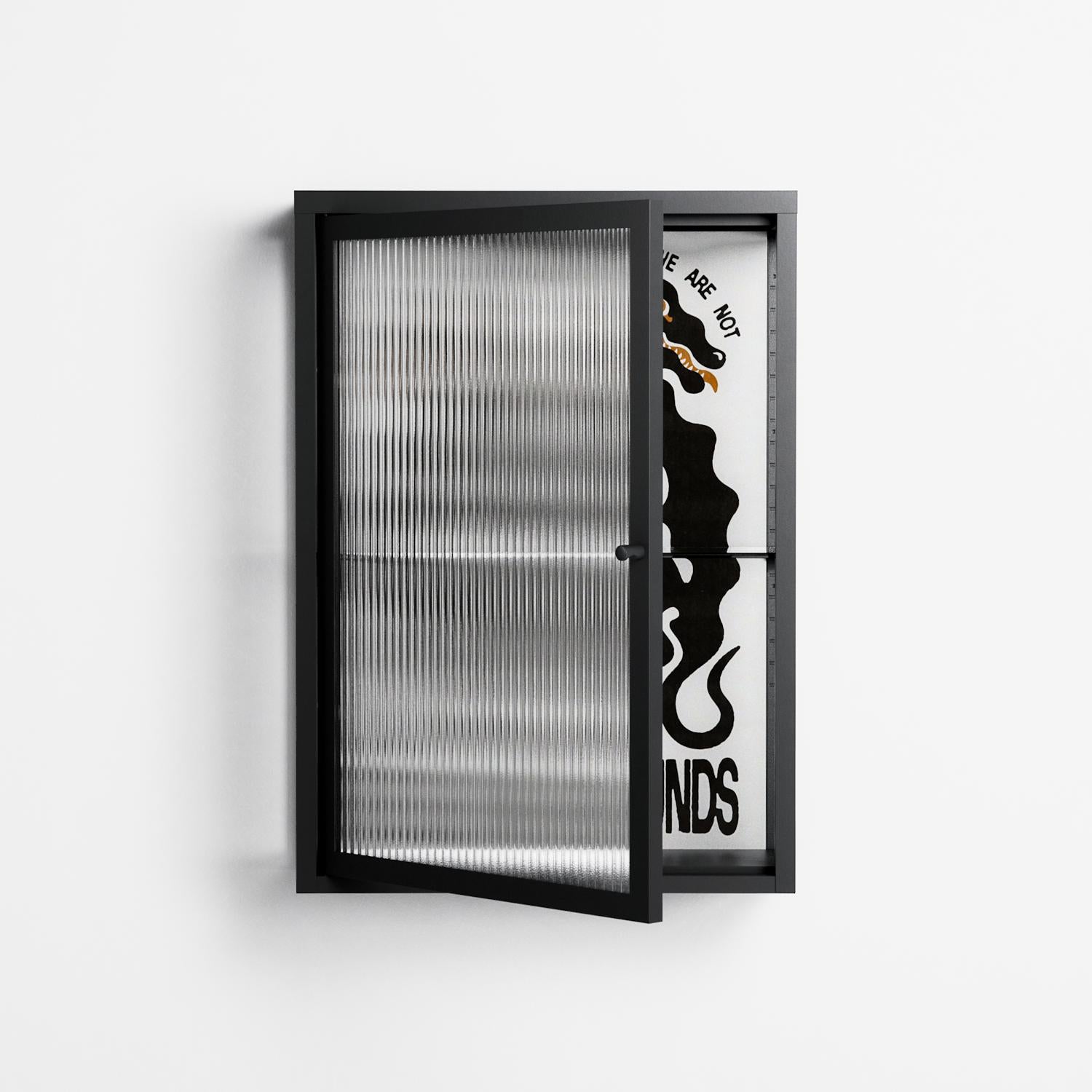 Hounds  - Wall Cabinet - Alexander Khabbazi - Antracite - Reeded glass