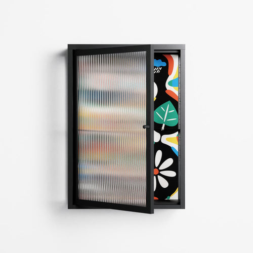 Alive - Wall Cabinet - Vratislav Pecka - Antracite - Reeded glass