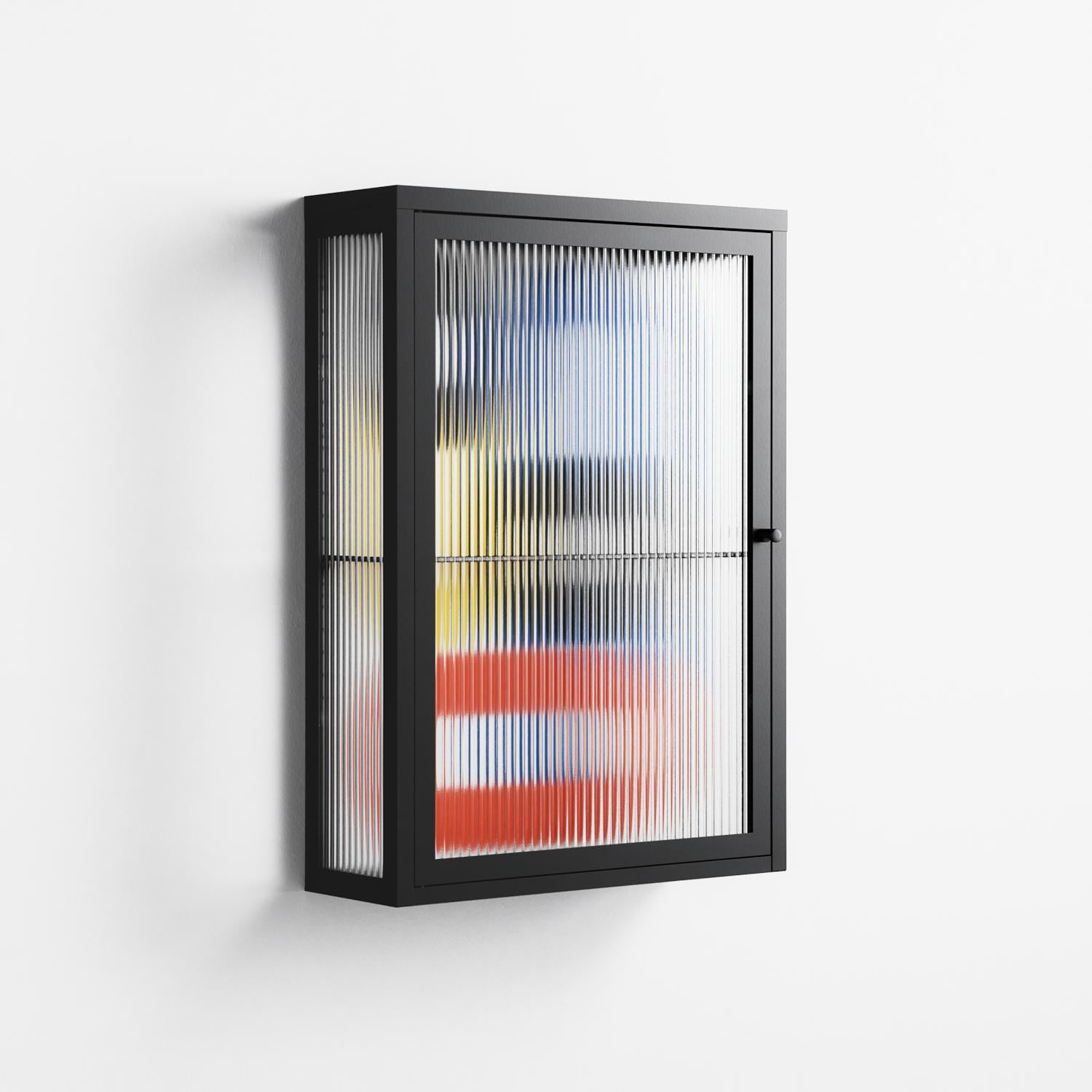 Arial - Wall Cabinet - Vratislav Pecka - Antracite - Reeded glass