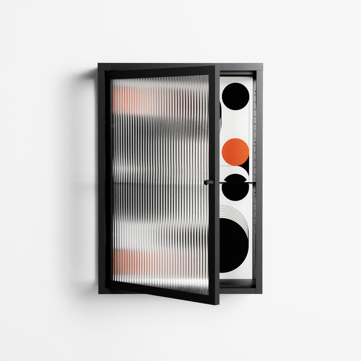 Conserto2 - Wall Cabinet - Vratislav Pecka - Antracite - Reeded glass