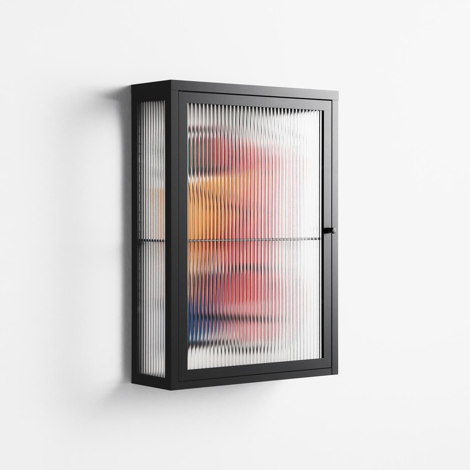 Misplaced - Wall Cabinet - Vratislav Pecka - Antracite - Reeded glass