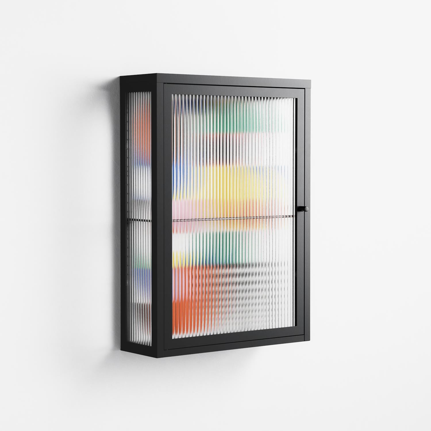 Murano - Wall Cabinet - Vratislav Pecka - Antracite - Reeded glass