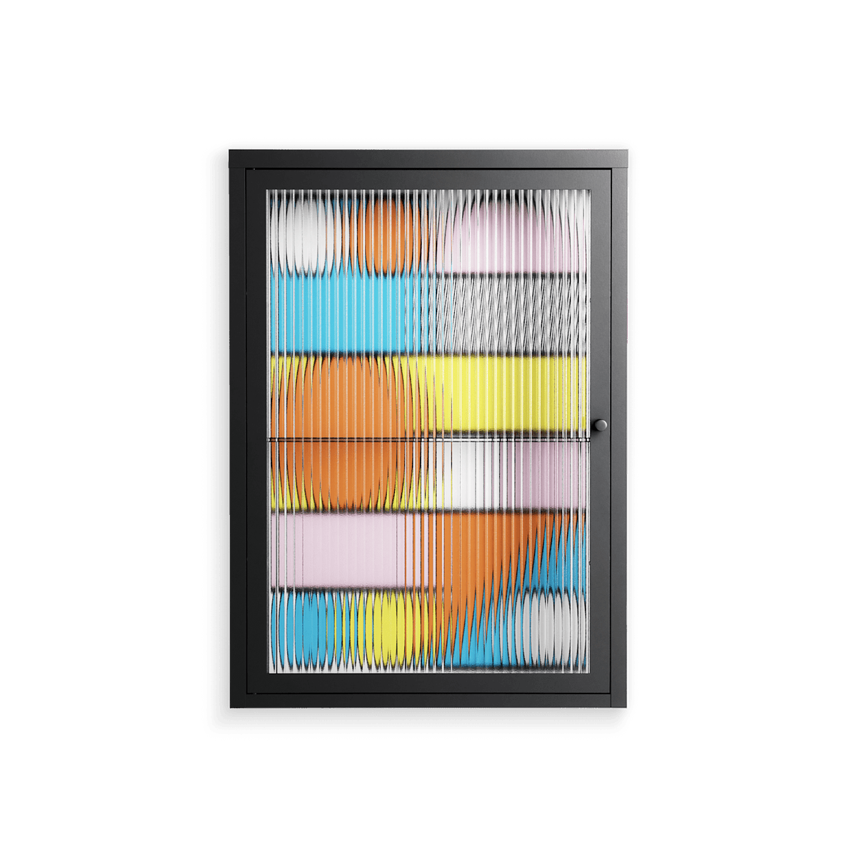 Palette - Wall Cabinet - Vratislav Pecka - Antracite - Reeded glass