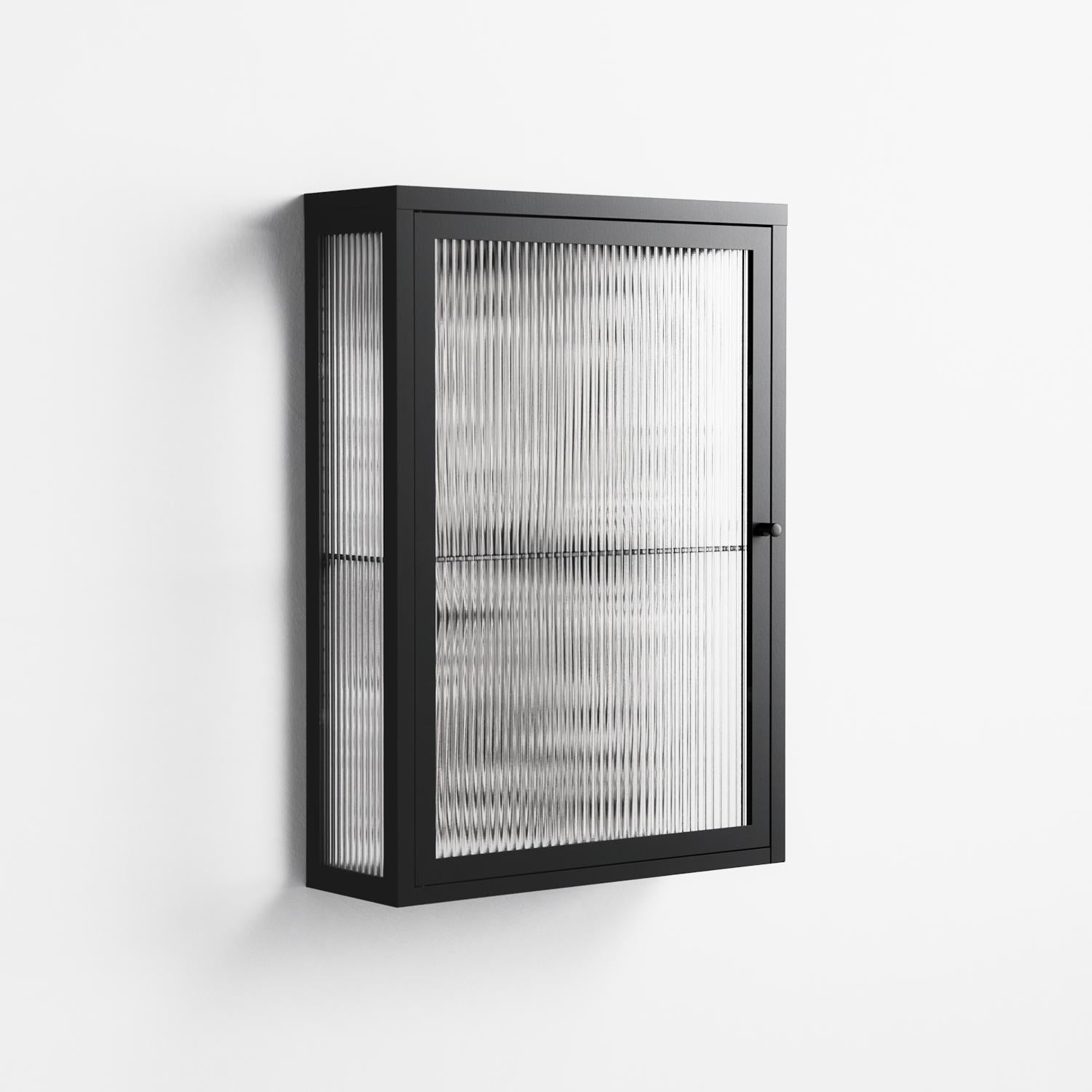 Splash of black - Wall Cabinet - Vratislav Pecka - Antracite - Reeded glass