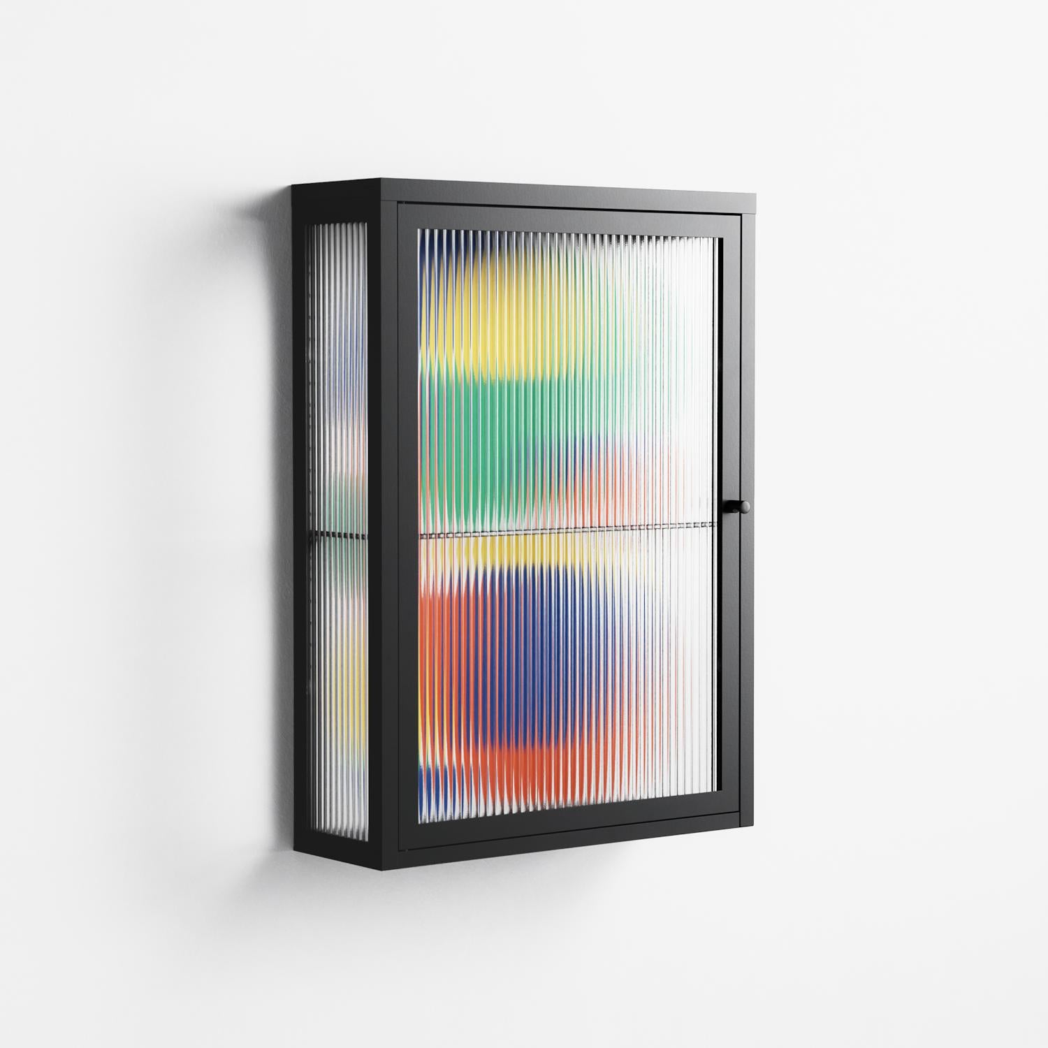 Vibrante - Wall Cabinet - Vratislav Pecka - Antracite - Reeded glass