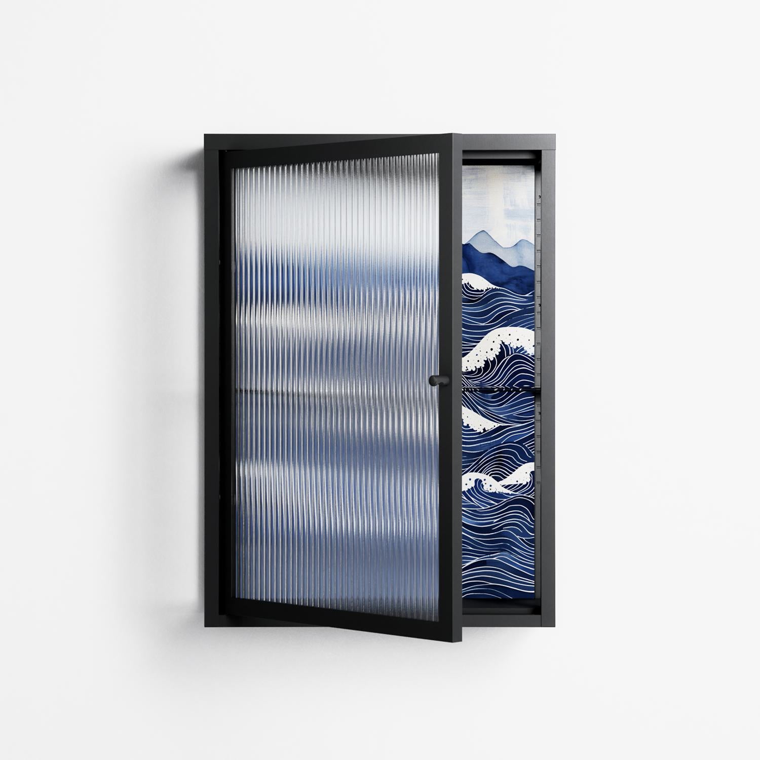 Dalgalar - Wall Cabinet - Nur Rydberg - Antracite - Reeded glass