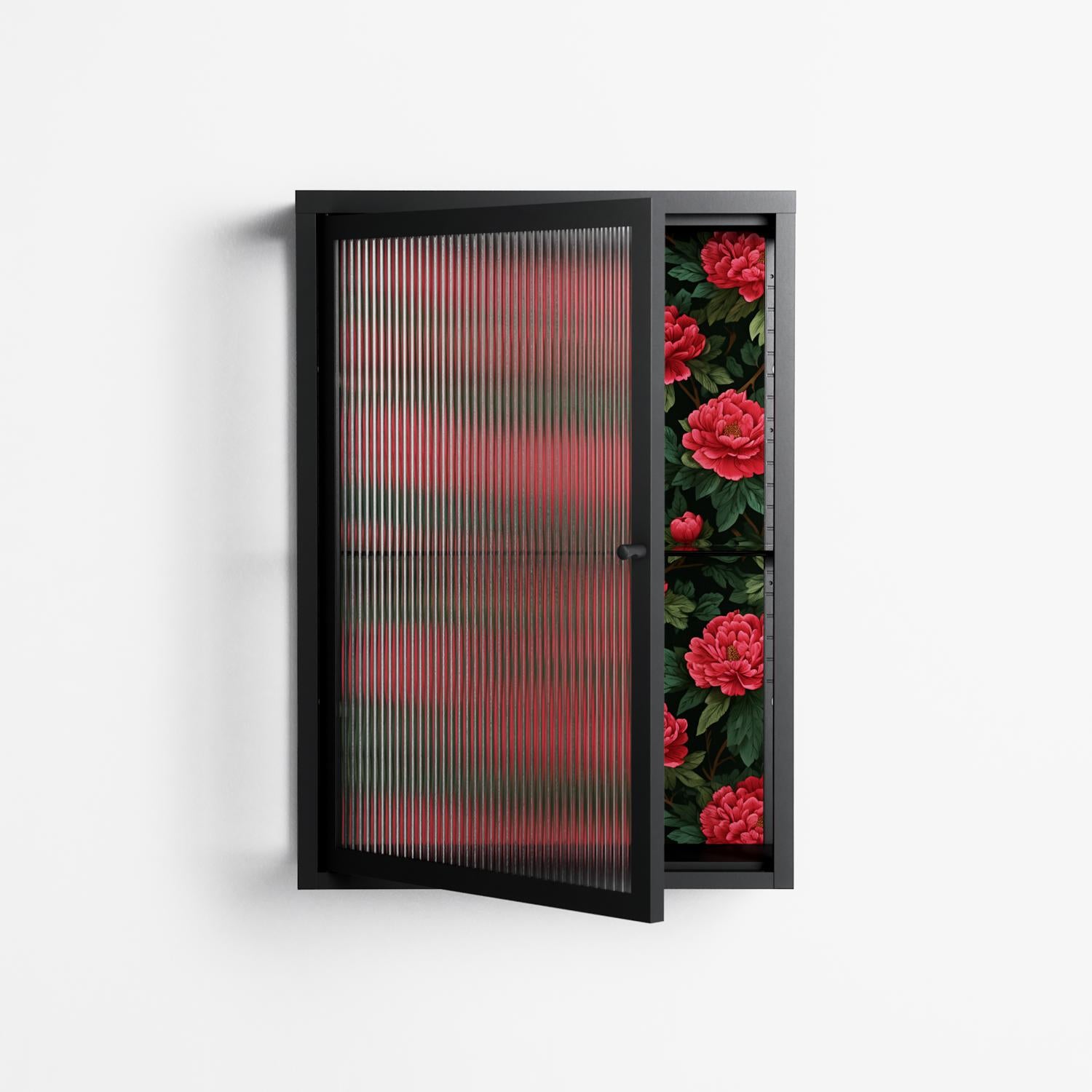 Mormors Rabatt - Wall Cabinet - Nur Rydberg - Antracite - Reeded glass