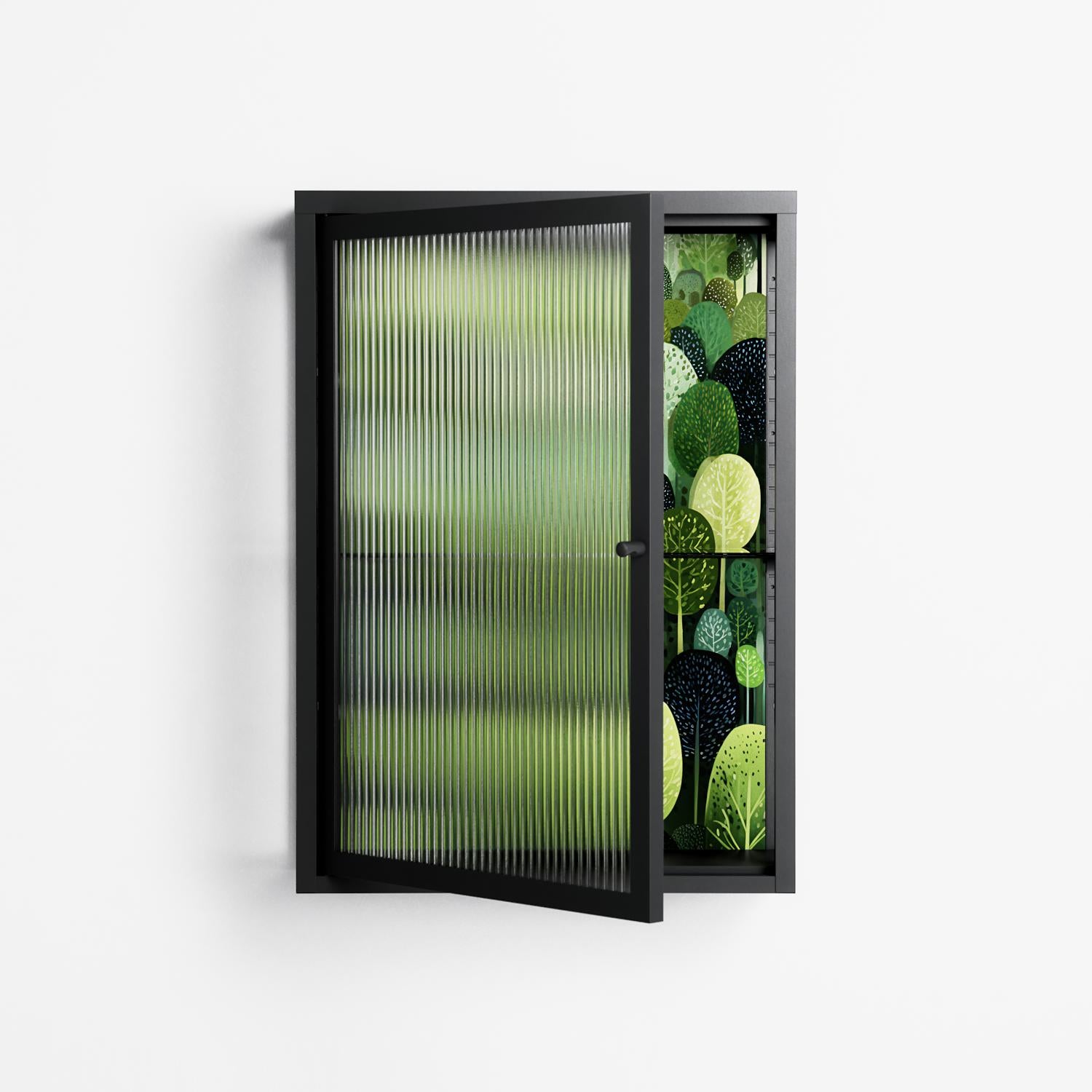 Tummetott - Wall Cabinet - Nur Rydberg - Antracite - Reeded glass