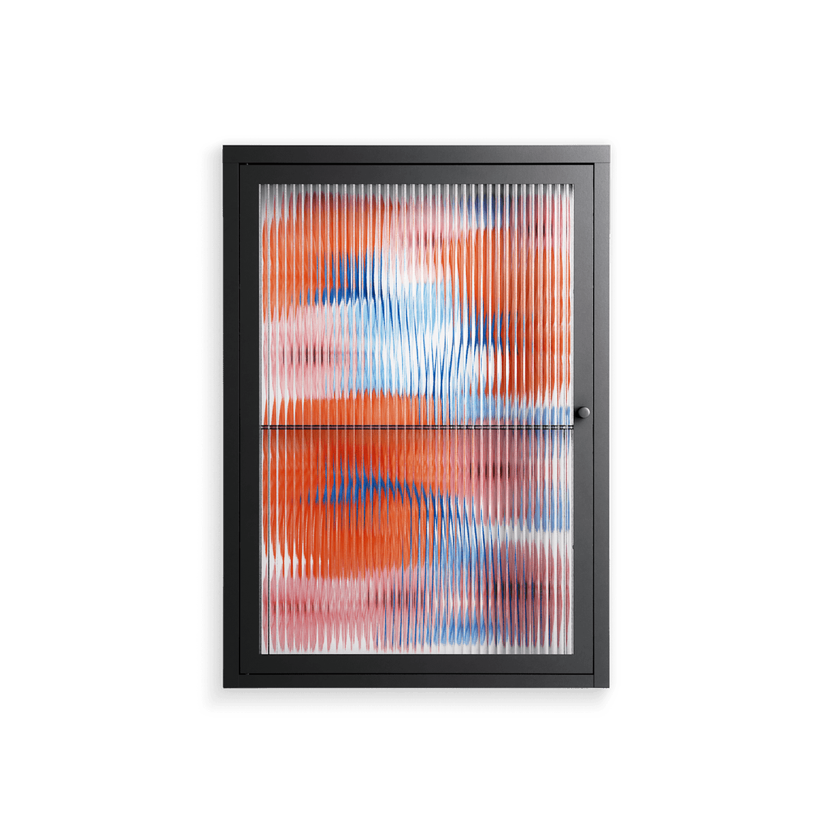 Big Orange Blooms - Wall Cabinet - Katie O’Shea - Antracite - Reeded glass