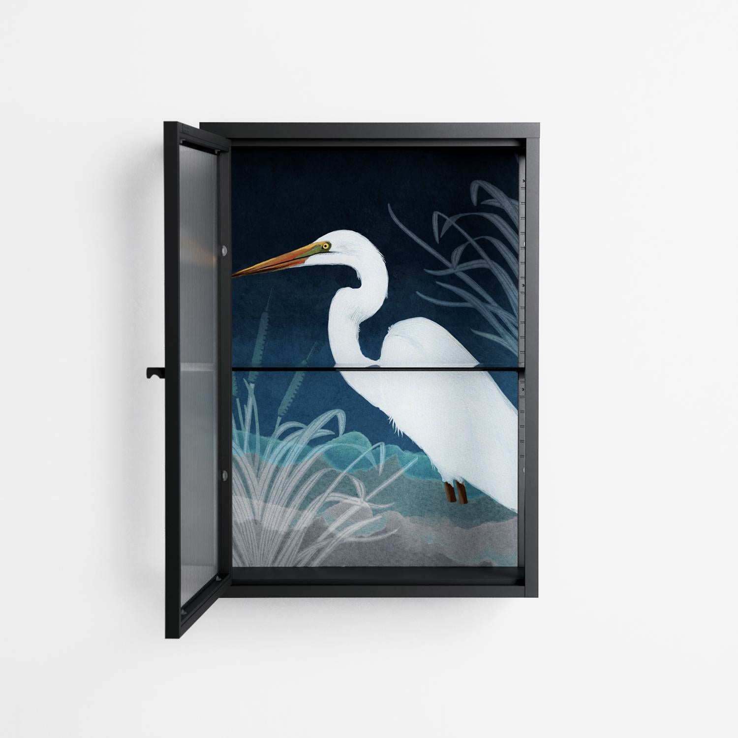 Egret - Wall Cabinet - Katie O’Shea - Antracite - Reeded glass