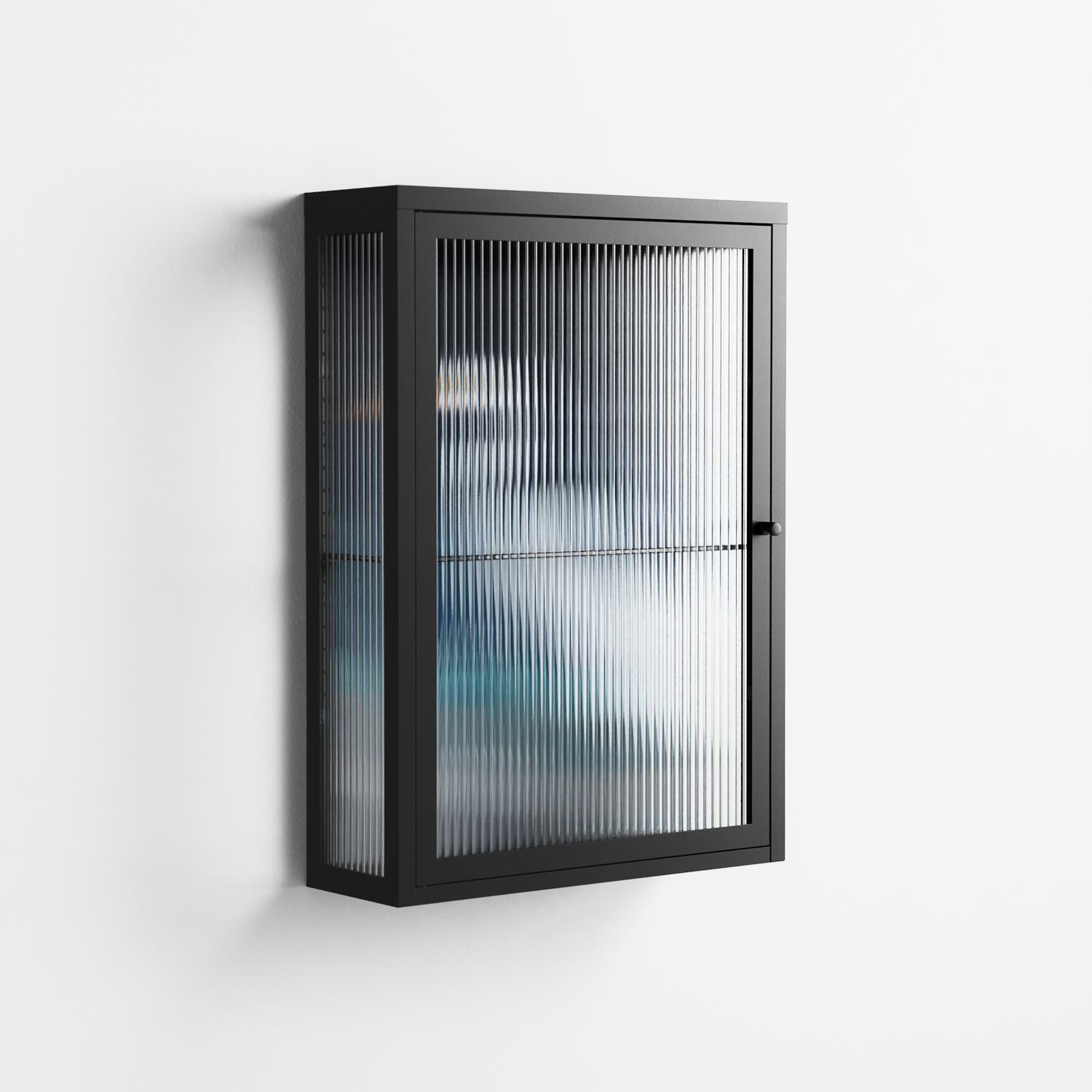 Egret - Wall Cabinet - Katie O’Shea - Antracite - Reeded glass