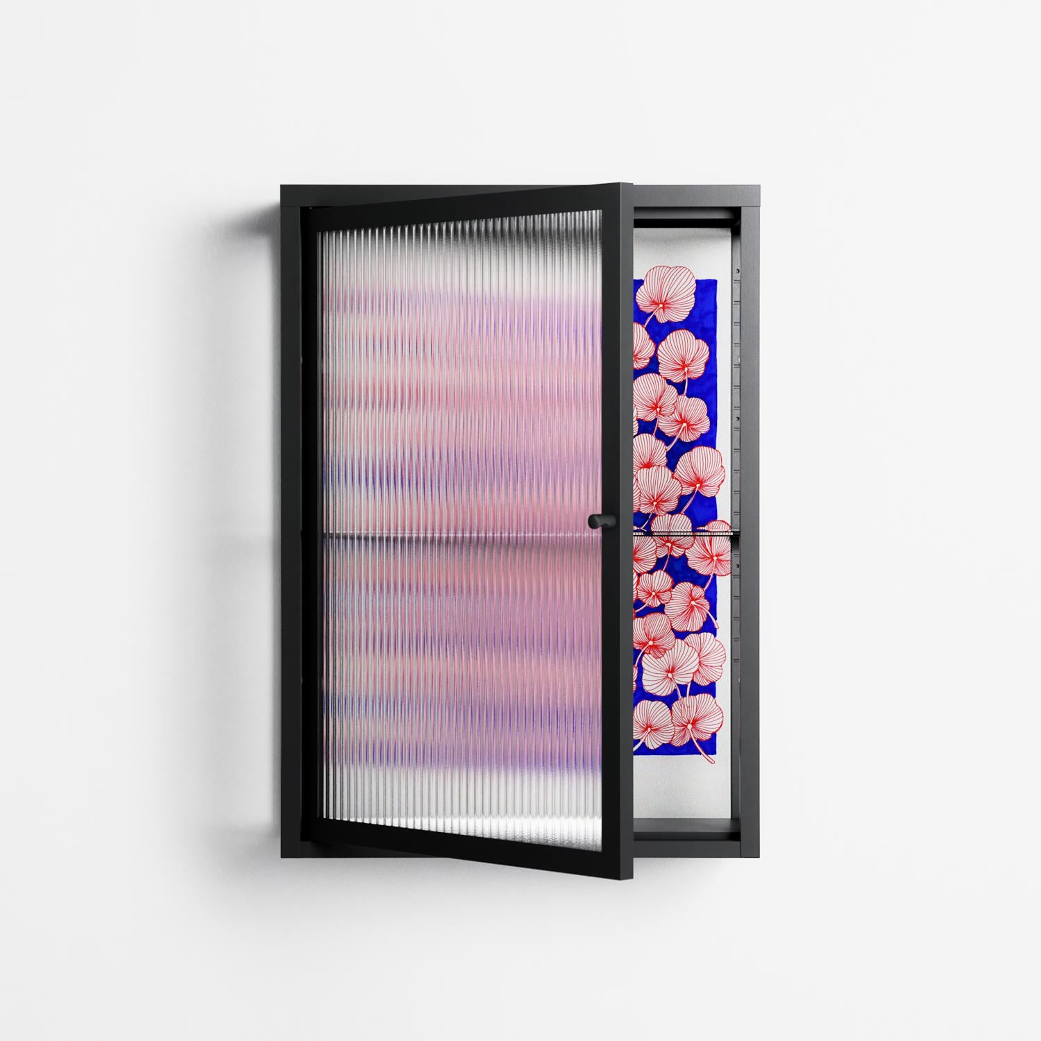 Redblooms - Wall Cabinet - Katie O’Shea - Antracite - Reeded glass